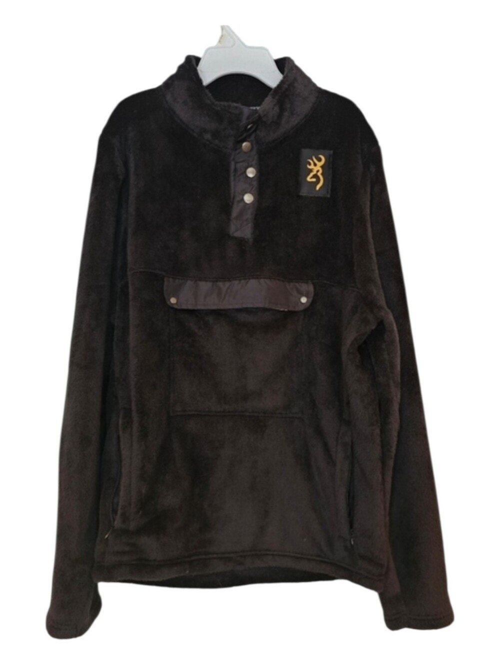 Browning Sherpa Fleece Quarter Snap Pullover Black‎ Boys Size L